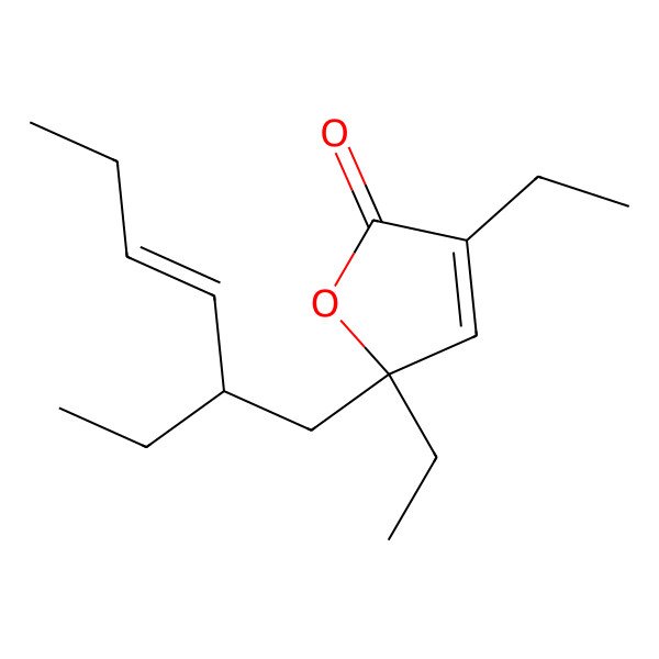 2D Structure of 3,5-Diethyl-5-(2-ethylhex-3-enyl)furan-2-one