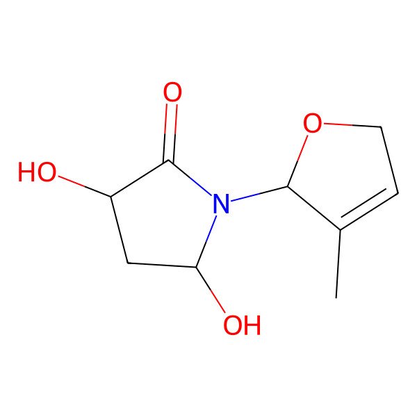 2D Structure of 3,5-Dihydroxy-1-(3-methyl-2,5-dihydrofuran-2-yl)pyrrolidin-2-one