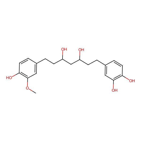 2D Structure of 3,5-Dihydroxy-1-(3,4-dihydroxyphenyl)-7-(4-hydroxy-3-methoxyphenyl) heptane