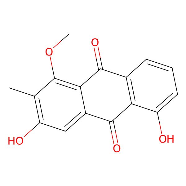 2D Structure of 3,5-Dihydroxy-1-methoxy-2-methylanthracene-9,10-dione