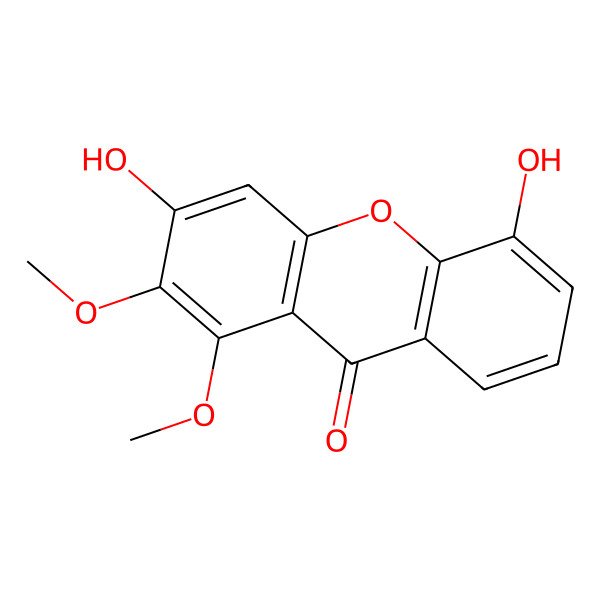 2D Structure of 3,5-Dihydroxy-1,2-dimethoxy-9h-xanthen-9-one