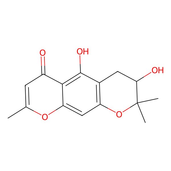 2D Structure of 3,5-Dihydroxy-2,2,8-trimethyl-3,4-dihydropyrano[3,2-g]chromen-6-one