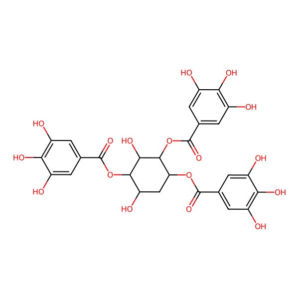 2D Structure of [3,5-Dihydroxy-2,4-bis[(3,4,5-trihydroxybenzoyl)oxy]cyclohexyl] 3,4,5-trihydroxybenzoate