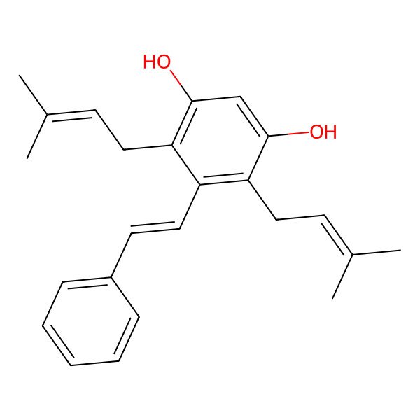 2D Structure of 3,5-Dihydroxy-2,6-diprenylstilbene