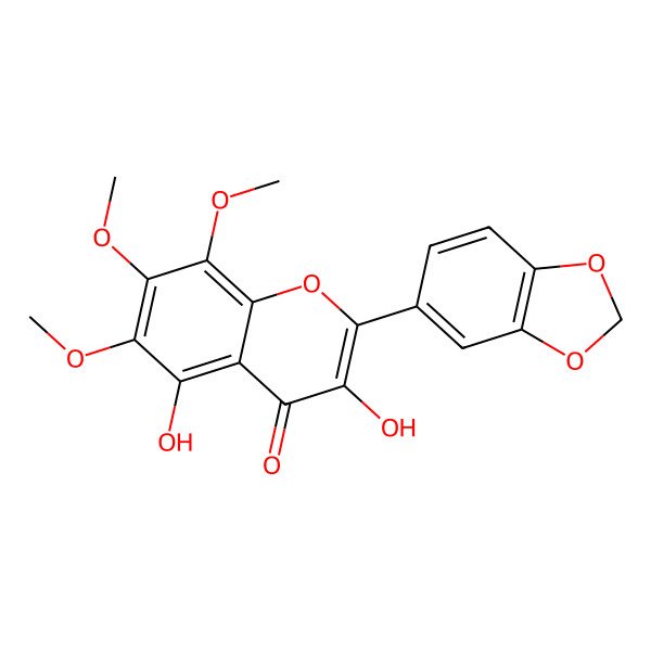 2D Structure of 3,5-Dihydroxy-6,7,8-trimethoxy-3',4'-methylenedioxyflavone