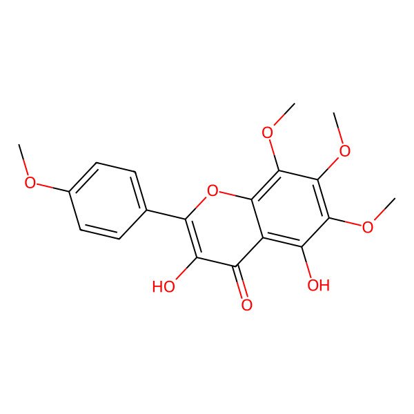 2D Structure of 3,5-Dihydroxy-6,7,8,4'-tetramethoxyflavone