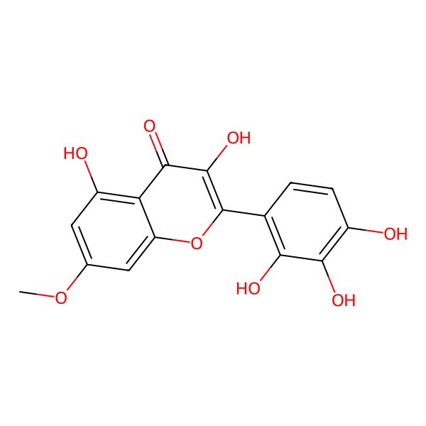 2D Structure of 3,5-Dihydroxy-7-methoxy-2-(2,3,4-trihydroxyphenyl)chromen-4-one