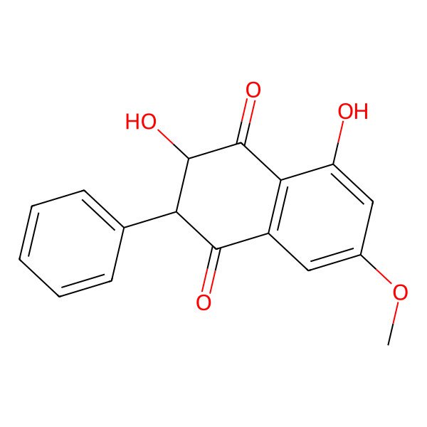 2D Structure of 3,5-Dihydroxy-7-methoxy-2-phenyl-2,3-dihydronaphthalene-1,4-dione