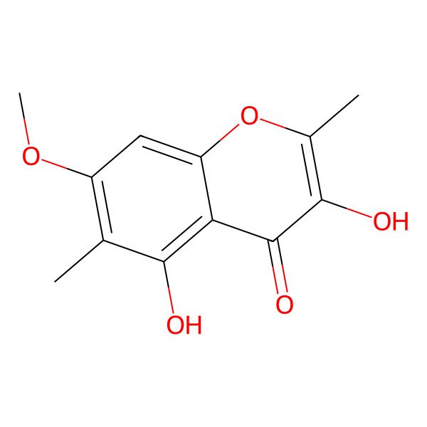 2D Structure of 3,5-Dihydroxy-7-methoxy-2,6-dimethylchromen-4-one