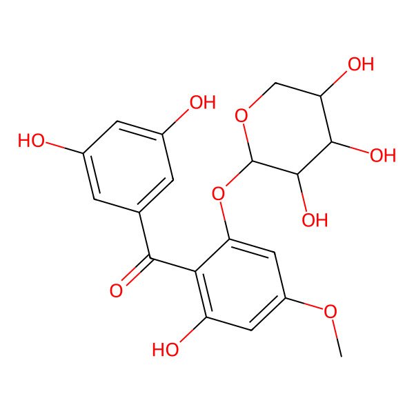 2D Structure of (3,5-Dihydroxyphenyl)-[2-hydroxy-4-methoxy-6-(3,4,5-trihydroxyoxan-2-yl)oxyphenyl]methanone