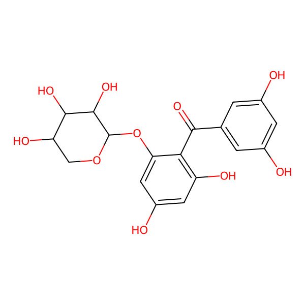 2D Structure of (3,5-dihydroxyphenyl)-[2,4-dihydroxy-6-[(2S,3R,4S,5S)-3,4,5-trihydroxyoxan-2-yl]oxyphenyl]methanone