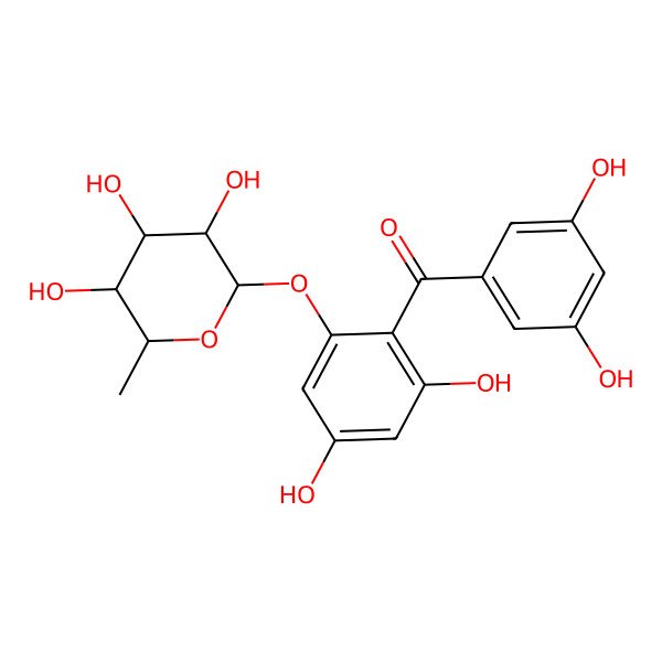2D Structure of (3,5-Dihydroxyphenyl)-[2,4-dihydroxy-6-(3,4,5-trihydroxy-6-methyloxan-2-yl)oxyphenyl]methanone