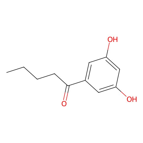 2D Structure of 3,5-Dihydroxyphenyl n-butyl ketone