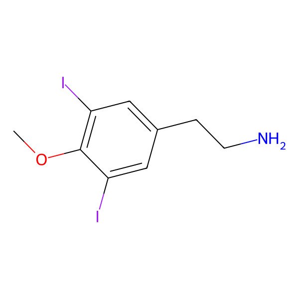 2D Structure of 3,5-Diiodo-4-methoxyphenethylamine