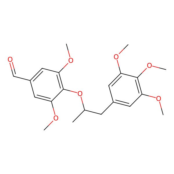 2D Structure of 3,5-Dimethoxy-4-(1-(3,4,5-trimethoxyphenyl)propan-2-yloxy)benzaldehyde