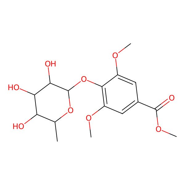 2D Structure of 3,5-Dimethoxy-4-[(alpha-L-rhamnopyranosyl)oxy]benzoic acid methyl ester