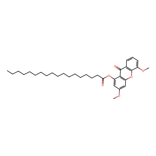 2D Structure of (3,5-Dimethoxy-9-oxoxanthen-1-yl) octadecanoate