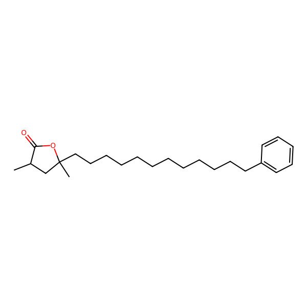2D Structure of 3,5-Dimethyl-5-(12-phenyldodecyl)oxolan-2-one