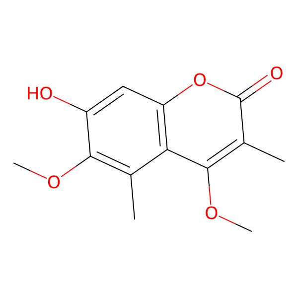 2D Structure of 3,5-Dimethyl-7-hydroxy-4,6-dimethoxycoumarin