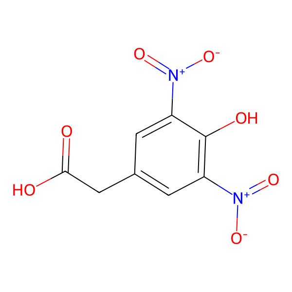 2D Structure of 3,5-Dinitro-4-hydroxyphenacetic acid
