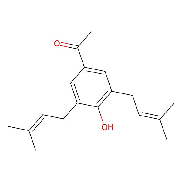 2D Structure of 3,5-Diprenyl-4-hydroxyacetophenone