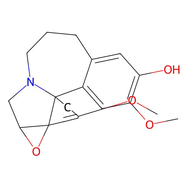 2D Structure of (1R,13R,15S,18R)-4,18-dimethoxy-14-oxa-11-azapentacyclo[9.8.0.01,15.02,7.013,15]nonadeca-2,4,6,16-tetraen-5-ol