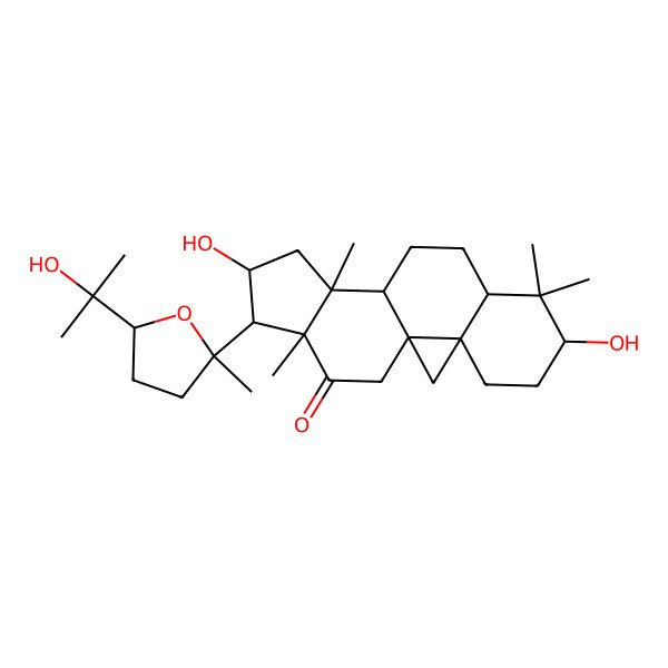 2D Structure of (1R,3R,6S,8R,11S,12S,14S,15R,16R)-6,14-dihydroxy-15-[(2R,5S)-5-(2-hydroxypropan-2-yl)-2-methyloxolan-2-yl]-7,7,12,16-tetramethylpentacyclo[9.7.0.01,3.03,8.012,16]octadecan-17-one