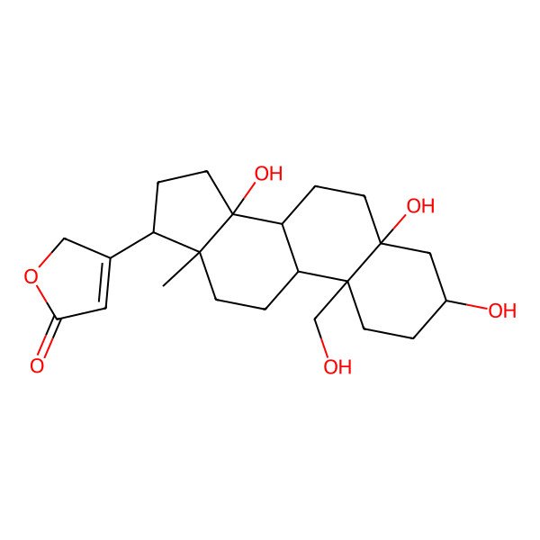 2D Structure of 3,5,14,19-Tetrahydroxycard-20(22)-enolide