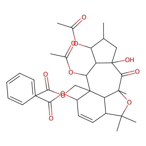 2D Structure of 3,5,17-O-Triacetyl-7-O-benzoyl-15-hydroxycheiradone