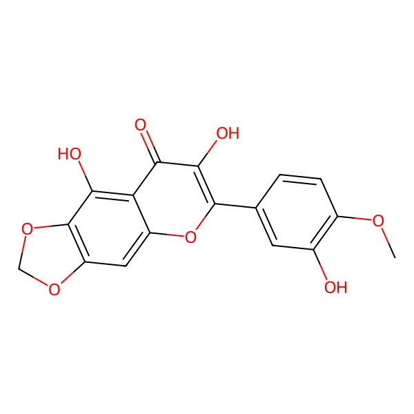 2D Structure of 3,5,3'-Trihydroxy-4'-methoxy-6,7-methylenedioxyflavone