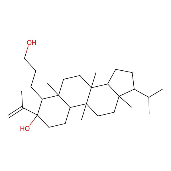 2D Structure of (3R,4S,5R,8S,9R,10S,13R,14R,17R)-4-(3-hydroxypropyl)-5,8,9,13-tetramethyl-17-propan-2-yl-3-prop-1-en-2-yl-1,2,4,6,7,10,11,12,14,15,16,17-dodecahydrocyclopenta[a]phenanthren-3-ol