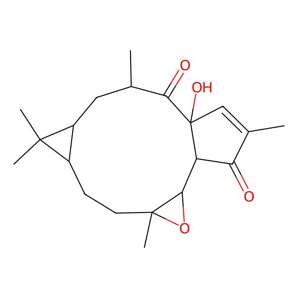 2D Structure of (1S,2S,4S,7S,9R,11R,13R)-13-hydroxy-4,8,8,11,15-pentamethyl-3-oxatetracyclo[11.3.0.02,4.07,9]hexadec-14-ene-12,16-dione