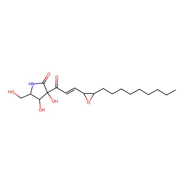 2D Structure of (3S,4S,5S)-3,4-dihydroxy-5-(hydroxymethyl)-3-[(E)-3-[(3R)-3-nonyloxiran-2-yl]prop-2-enoyl]pyrrolidin-2-one