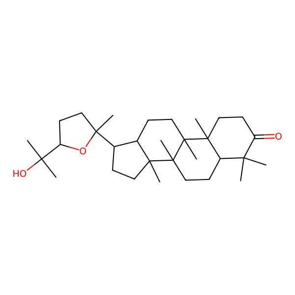 2D Structure of (5R,8S,9R,10S,13R,14R,17S)-17-[(2S,5R)-5-(2-hydroxypropan-2-yl)-2-methyloxolan-2-yl]-4,4,8,9,10,14-hexamethyl-2,5,6,7,11,12,13,15,16,17-decahydro-1H-cyclopenta[a]phenanthren-3-one