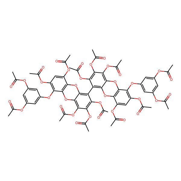 2D Structure of [3-Acetyloxy-5-[2,4,7,8,9-pentaacetyloxy-6-[2,3,4,7,9-pentaacetyloxy-6-(3,5-diacetyloxyphenoxy)dibenzo-p-dioxin-1-yl]dibenzo-p-dioxin-1-yl]oxyphenyl] acetate