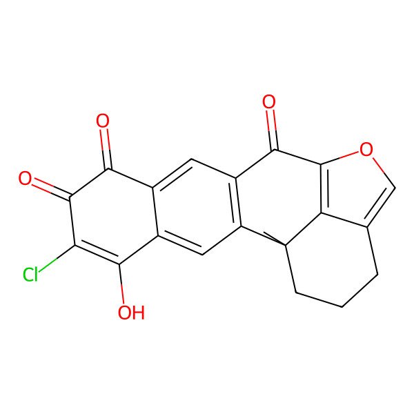2D Structure of (1S)-6-chloro-5-hydroxy-1-methyl-14-oxapentacyclo[11.6.1.02,11.04,9.016,20]icosa-2(11),3,5,9,13(20),15-hexaene-7,8,12-trione