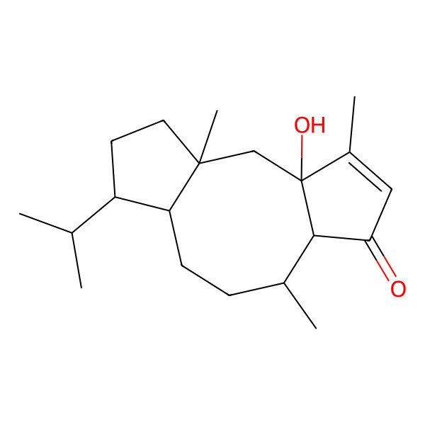 2D Structure of rel-(3aR,4S,6aS,7R,9aR,10aS)-10a-Hydroxy-7-isopropyl-1,4,9a-trimethyl-4,5,6,6a,7,8,9,9a,10,10a-decahydro-3aH-dicyclopenta[a,d]cycloocten-3-one
