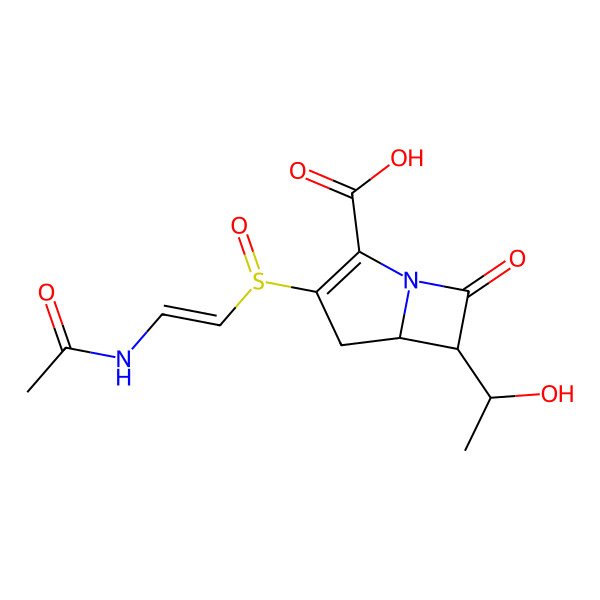 2D Structure of (5R)-3-[(E)-2-acetamidoethenyl]sulfinyl-6-[(1R)-1-hydroxyethyl]-7-oxo-1-azabicyclo[3.2.0]hept-2-ene-2-carboxylic acid