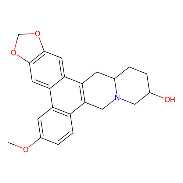2D Structure of 13-Methoxy-5,7-dioxa-19-azahexacyclo[15.8.0.02,10.04,8.011,16.019,24]pentacosa-1(17),2,4(8),9,11(16),12,14-heptaen-21-ol