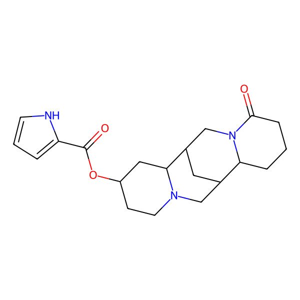 2D Structure of [(1R,2S,4S,9R,10R)-14-oxo-7,15-diazatetracyclo[7.7.1.02,7.010,15]heptadecan-4-yl] 1H-pyrrole-2-carboxylate