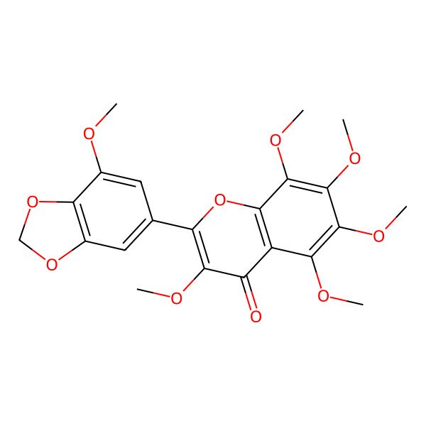 2D Structure of 3,5,5',6,7,8-Hexamethoxy-3',4'-methylenedioxyflavone