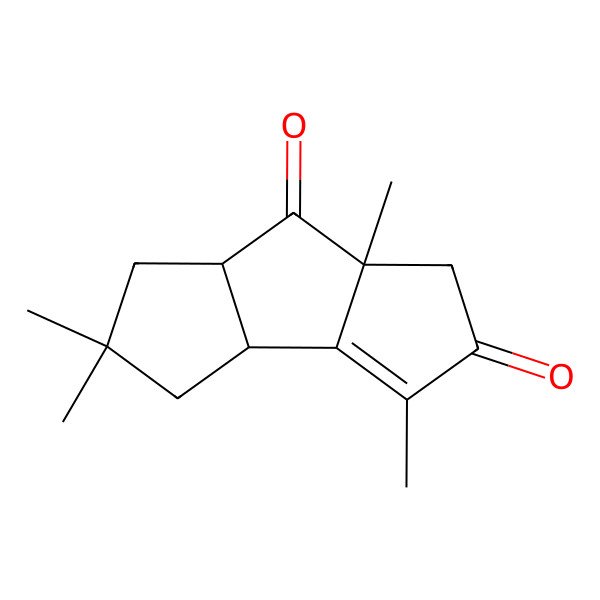 2D Structure of 3,5,5,7a-tetramethyl-3b,4,6,6a-tetrahydro-1H-cyclopenta[a]pentalene-2,7-dione