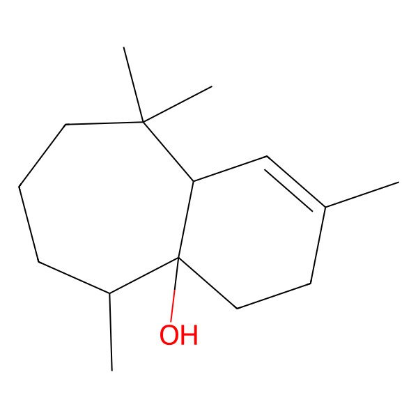 2D Structure of 3,5,5,9-tetramethyl-2,4a,6,7,8,9-hexahydro-1H-benzo[7]annulen-9a-ol