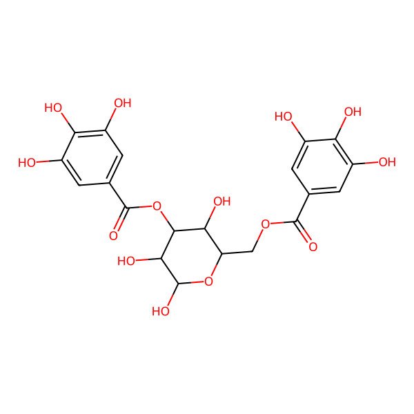 2D Structure of [3,5,6-Trihydroxy-4-(3,4,5-trihydroxybenzoyl)oxyoxan-2-yl]methyl 3,4,5-trihydroxybenzoate