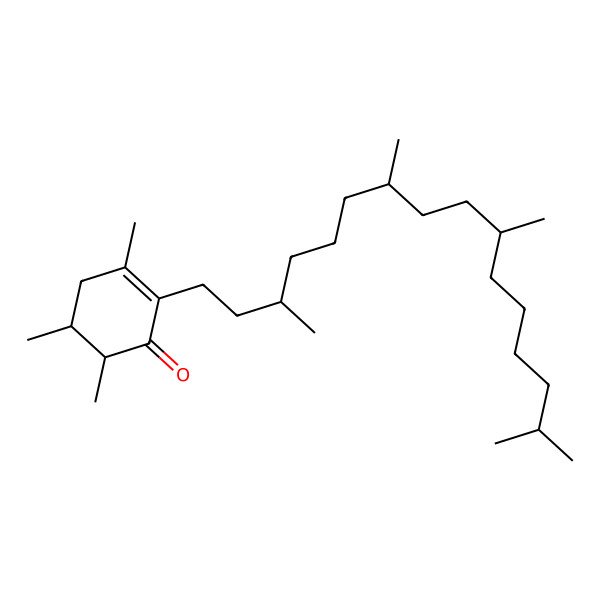 2D Structure of 3,5,6-Trimethyl-2-(3,7,10,15-tetramethylhexadecyl)cyclohex-2-en-1-one