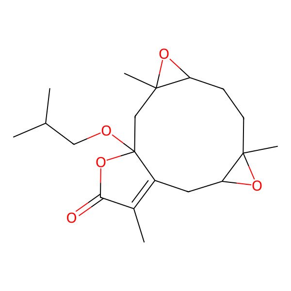 2D Structure of (3R,5R,8R,10R,12R)-5,10,15-trimethyl-12-(2-methylpropoxy)-4,9,13-trioxatetracyclo[10.3.0.03,5.08,10]pentadec-1(15)-en-14-one