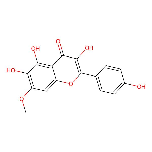 2D Structure of 3,5,6,4'-Tetrahydroxy-7-methoxyflavone