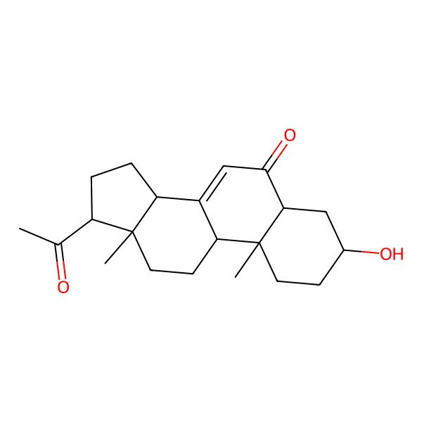 2D Structure of 17-Acetyl-3-hydroxy-10,13-dimethyl-1,2,3,4,5,9,11,12,14,15,16,17-dodecahydrocyclopenta[a]phenanthren-6-one