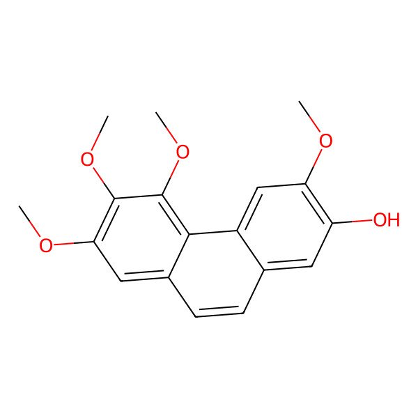 2D Structure of 3,5,6,7-Tetramethoxyphenanthrene-2-ol 2D Structure of 3,5,6,7-Tetramethoxyphenanthrene-2-ol