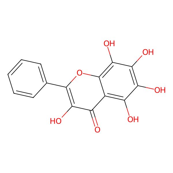 2D Structure of 3,5,6,7,8-Pentahydroxy-2-phenyl-4H-1-benzopyran-4-one